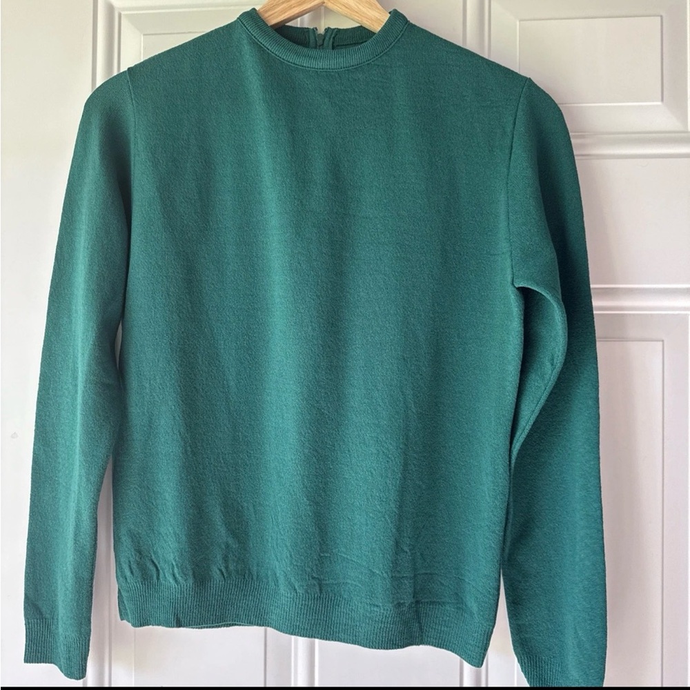 Vtg Woman’s Garland Spandia 100% Stretch Nylon Green Top M/L